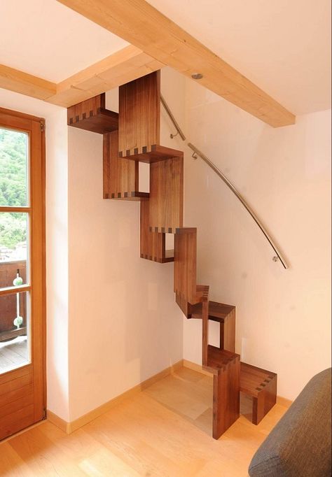 Scale Loft, Space Saving Staircase, Tiny House Stairs, Loft Stairs, Woodworking Project Plans, Woodworking Furniture Plans, Stair Case, Woodworking Table, Woodworking Plans Diy