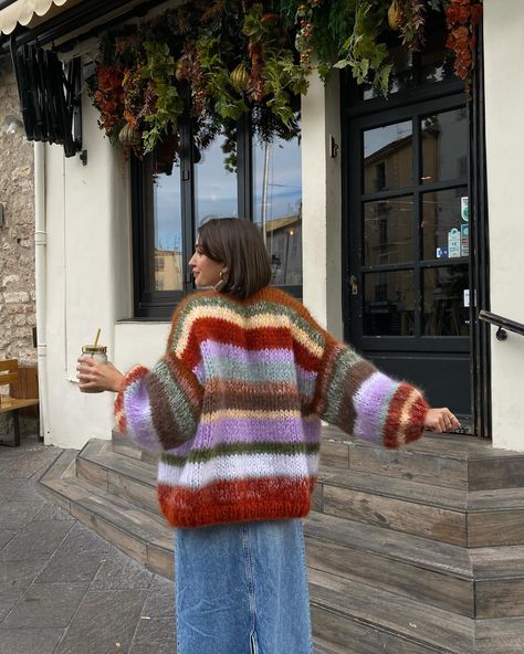 August Vibes, Knitting Jacket, Handknit Sweaters, Maximalist Fashion, Parisienne Style, Knitting Aesthetic, Mohair Knit, January 7, Knitwear Fashion