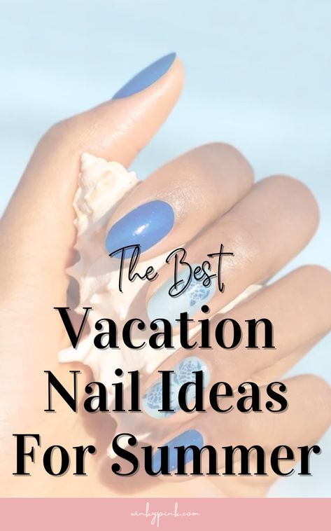 This post has 35 Summer Beach Nail Ideas. From cute little seashells to blue waves and turtles there will surely be some amazing nail inspo for your next summer vacation manicure! Key West Nails, Beach Vacation Nail Ideas, Vacation Manicure, Beach Vacation Nails, Beach Manicure, Beach Nail Ideas, Pink Nails Opi, Pool Nails, Beach Themed Nails