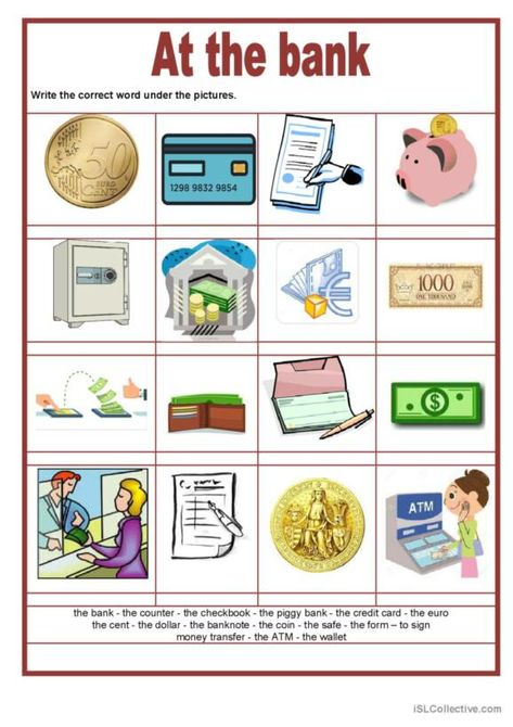 349 Bank English ESL worksheets pdf & doc Articles Worksheet, Matching Worksheets, Picture Dictionary, Banking Services, Vocabulary Worksheets, Educational Worksheets, Esl Worksheets, List Template, Home Learning