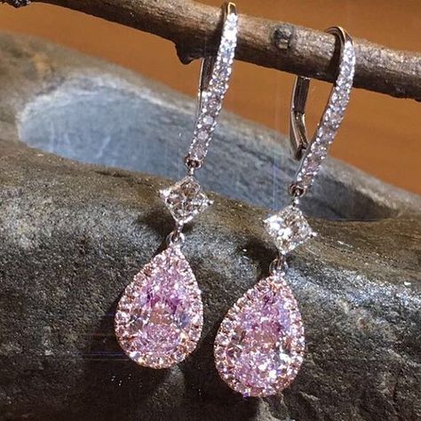 Pink diamond earrings