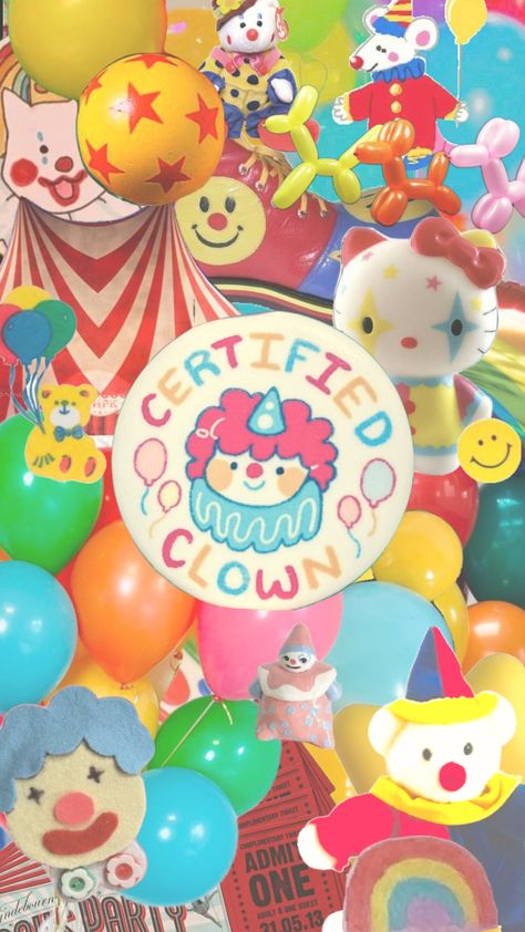 #circus #clown #clowncore #carnival #fair Clowncore Wallpaper, Clowncore Aesthetic, Clown Pics, Circus Aesthetic, Clown Party, Cute Clown, Circus Clown, Clowning Around, Clown Costume