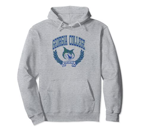 PRICES MAY VARY. Officially Licensed Georgia College & State University apparel. Show your support for the Bobcats with this GC logo apparel! The soft material and digitally printed logo make this a great addition to any Georgia Bobcats apparel collection! Wear this fan favorite Georgia Bobcats apparel to the big game or just hanging out around the house. The unique vintage logo will let everyone know your affiliation with Georgia College! 8.5 oz, Classic fit, Twill-taped neck Lawton Oklahoma, Sport Logos, Vintage Hawaii, College Hoodies, Monterey Bay, Athletic Sports, Grey Pullover, Clothing Logo, Unique Logo