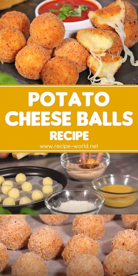 Potato Balls With Cheese, Bubble Potatoes, Potatoes Balls Recipe, Ball Shaped Food, Stuffed Potatoes Balls, How To Make Potato Cheese Balls, Cheesy Potato Bites, Tasty Healthy Snacks, Potato Cheese Balls Recipe