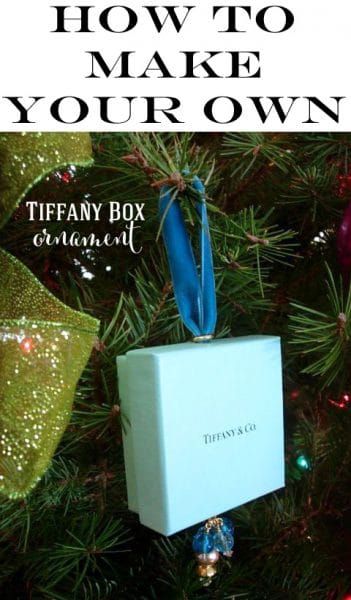 Tiffany box Christmas tree ornament. #Christmas #ChristmasTreeIdeas #EasyDIY #Tiffanys Tiffany Christmas, Box Christmas Tree, Glam Christmas Decor, Front Door Christmas Decorations, Blue Christmas Decor, Tiffany Box, Diy Christmas Tree Ornaments, Blue Christmas Tree, Christmas Front Doors