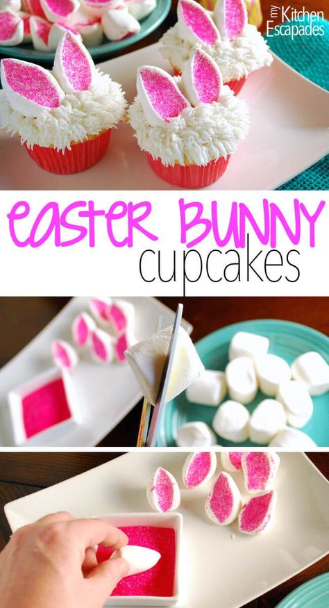 Bunny Cupcakes | Easter Treats | Easter Bunny Cupcakes Easy Holiday Snacks, Easter Cupcake Recipes, Easter Cupcakes Easy, Easter Deserts, Desserts Cupcakes, Easter Bunny Cupcakes, Desserts Ideas, Bunny Cupcakes, Easter Sweets