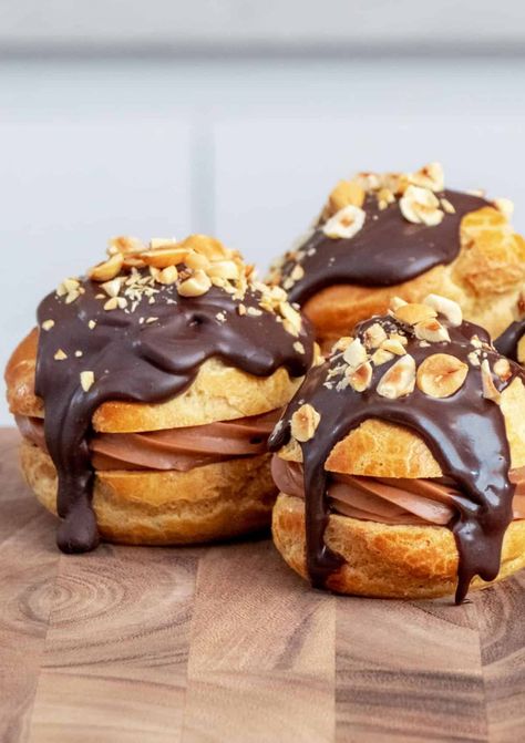 How To Make Cream Puffs - www.thescranline.com The Scran Line, Scran Line, Chocolate Cream Puff, Classic French Desserts, How To Make Cream, Choux Pastry, Chocolate Hazelnut Spread, French Dessert, Cream Puff