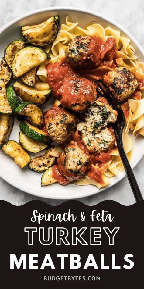 Turkey Meatball Meal Prep, Meal Prep Budget, Feta Meatballs, Turkey Spinach Meatballs, Meatballs Baked, Spinach Meatballs, Turkey Meatballs Healthy, Ground Turkey Meatballs, Healthy Meatballs