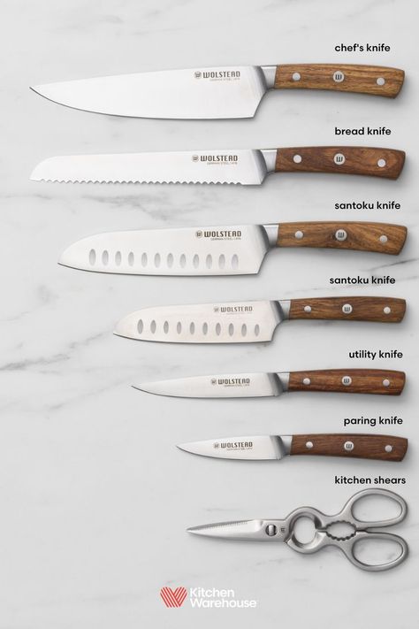 Elevate your home cooking experience with Wolstead Estate. Classic and timeless, this Wolstead Estate 8pc Knife Block Set includes a Chef’s knife, bread knife, 14cm santoku knife, 16.5cm santoku knife, utility knife, paring knife and a pair of kitchen shears; all stored in a matching wooden block. Kitchen Shears, Knife Block Set, Santoku Knife, Paring Knife, Bread Knife, A Chef, Utility Knife, Wooden Blocks, Knife Block