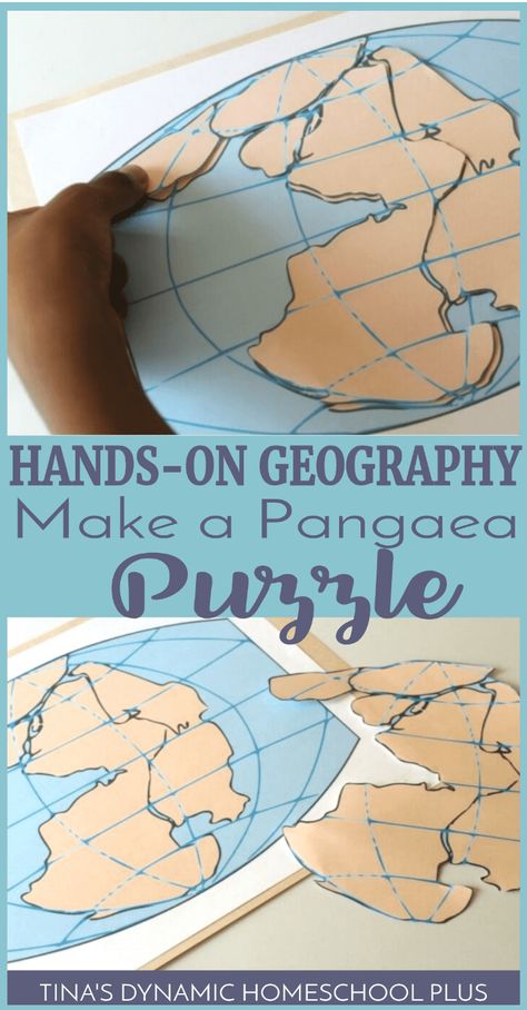 Hands-On Geography Activity- FREE Printable Pangaea Puzzle - Homeschool Giveaways Pangaea Puzzle, Montessori Geography, Geography For Kids, Geography Activities, Teaching Geography, The Continents, Homeschool Geography, Geography Lessons, Earth And Space Science