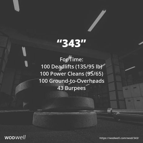 This "343" Hero WOD was created and dedicated to the 343 FDNY firefighters who lost their lives on 9/11/2001 in the terrorist attacks on New York City.   The oldest mention we've found of this WOD is from the CrossFit forum in a 2011 post, where one user referred to it as a "back breaker."  Scaling: This workout involves a high volume of hip hinging, much of it under load. Non-competitive athletes may reduce the weight and/or number of repetitions. Wods Crossfit, Crossfit Workouts Wod, Crossfit Workouts At Home, Crossfit At Home, Crossfit Wods, Background Story, Wod Workout, Reformer Pilates, Functional Fitness