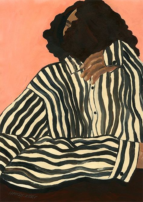 Hanna Peterson, The Poster Club, Figurative Kunst, Poster Club, Striped Art, غرفة ملابس, Figurative Art, Black Art, All Art