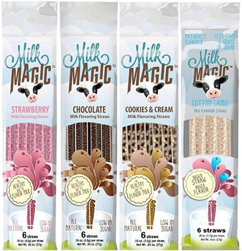 Amazon.com : Milk Magic Magic Milk Flavoring Straws 36 Straws Flavors:Cookies and Cream, Chocolate, Strawberry,Cotton Candy : Grocery & Gourmet Food Magic Milk Straws, Milk Straws, Milk Science Experiment, Magic Milk, Magic Chocolate, 2 Cookies, Cotton Candy Flavoring, Vanilla Milkshake, Cookies Cream