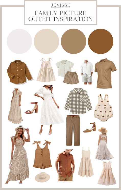 Neutral Brown Family Picture Outfits, Beige And White Family Pictures, Cream Colored Family Pictures, Cream And Brown Family Photos, Neutral Easter Family Outfits, Rustic Family Photo Outfits, Family Photo Outfits Fall Color Schemes Neutral, Nuetral Pallete Outfits Family Pictures Fall, Outdoor Family Pictures Outfits