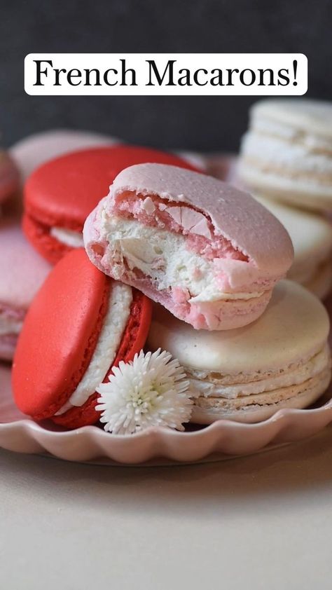 Pinterest | Easy baking recipes desserts, Dessert recipes easy, Cooking recipes desserts Easy Macaron Recipes, Recipes For Macaroons, How To Make A Macaron, How To Make Maccoroons, Easy Aesthetic Dessert Recipes, Diy Food Dessert, Baking Recipes Desserts Aesthetic, Pretty Dessert Ideas, Cute Sweets To Make