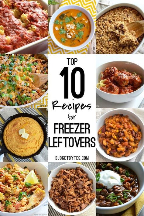 Top 10 Recipes for Freezer Leftovers - BudgetBytes.com Reheatable Dinners, Budget Friendly Dinner Recipes, Budget Dinner, Inexpensive Dinners, Easy Cheap Dinners, Budget Cooking, Easy Budget, Dinner On A Budget, Inexpensive Meals