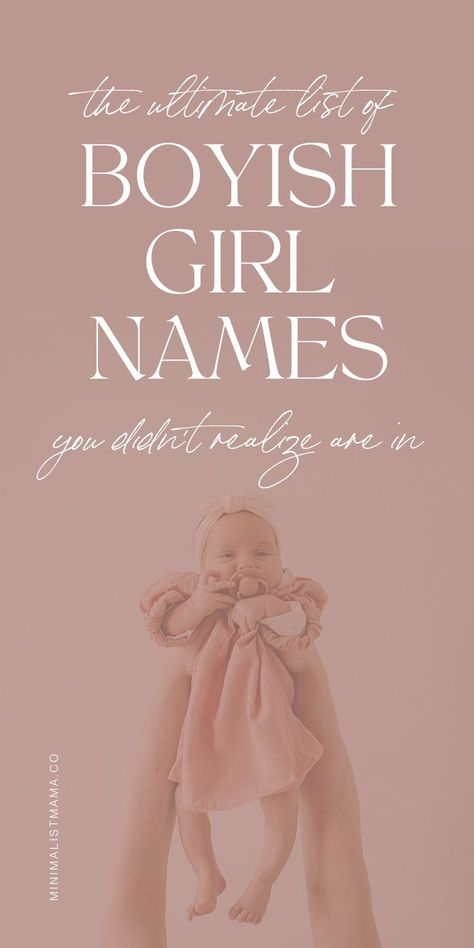 Searching for pretty names for your baby girl? I am *obsessed* with using baby names traditionally seen as boy names for girls - Many of these modern baby names are flying up the charts in the US in 2023 - and everyone is *SHOCKED*! For the mama searching for something totally different, uncommon, unique and even a bit unusual, this is the list of boyish girl names you've been looking for! Boyish Girl Names, Traditional Baby Girl Names, Modern Baby Girl Names, Traditional Girl Names, Unusual Girl Names, Unusual Baby Girl Names, Country Girl Names, Uncommon Boy Names