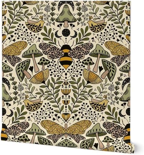 Amazon.com: Art Nouveau Wallpaper Art Nouveau Wallpaper, Plants Art, Butterfly Nature, Forest Plants, Nature Forest, Nature Green, Cover Paper, Yellow Butterfly, Fun Illustration