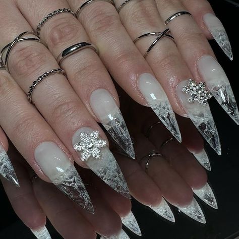 FROZEN 🧊❄️ #winternails #nailsofinstagram #nailtech #nailart #naildesign #gelx | Instagram Ice Princess Nails, Ice Nails Designs, Frost Nails, Icicle Nails, Frosty Nails, Frozen Nail Art, Ice Goddess, White Winter Nails, Quick Nails