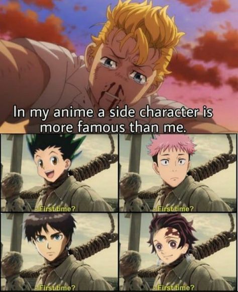 Side Character, Anime Mems, Anime Funny Moments, Dc Memes, Anime Fandom, Memes Anime, Anime Jokes, Anime Memes Funny, Anime Meme