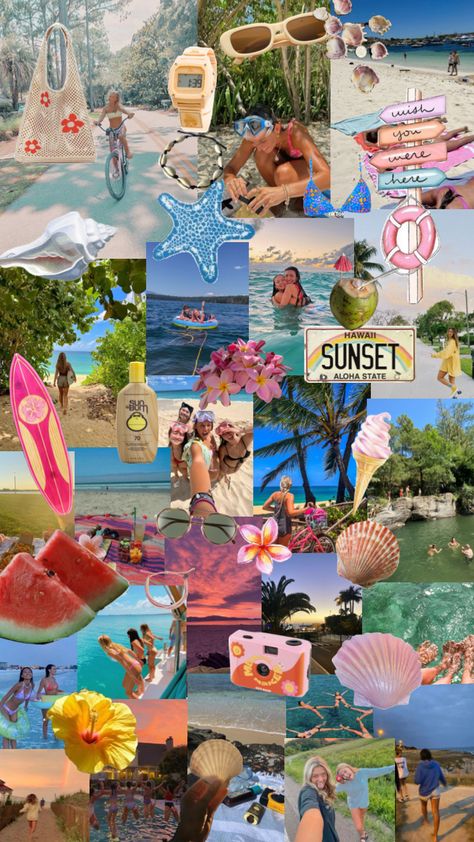 I’m so ready for summer!!! Summer Collage, Coconut Dream, Wish You Are Here, Summer Wallpaper, Beach Vibe, Summer Beach, Phone Wallpaper, Iphone Wallpaper, Hawaii