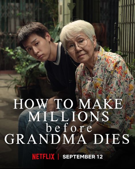 I’m just preparing myself because I know this will make me cry a million different ways 🥹 How to Make Millions before Grandma Dies will premiere on Netflix this September 12. How To Make Millions Before Grandma Dies, Movies To Cry To, Ma Movie, Creative Book Cover Designs, Creative Book Covers, Fav Movie, Go Usa, Film Watch, Make Millions