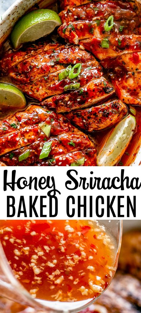 Spicy Oven Baked Chicken, Baked Honey Sriracha Chicken, Sriracha Recipes, Baked Chicken Breasts, Honey Sriracha Chicken, Sriracha Chicken, Oven Baked Chicken Breasts, Dada Ayam, Spicy Chicken Recipes