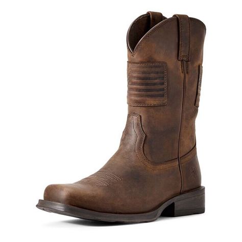 New Ariat boots Online and in store ElPotrerito.com Square Toe Western Boots, Everyday Boots, Western Boots For Men, Western Boot, Mens Shoes Boots, Western Cowboy Boots, Leather Patches, Brown Boots, Western Boots