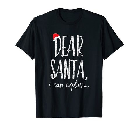 PRICES MAY VARY. Solid colors: 100% Cotton; Heather Grey: 90% Cotton, 10% Polyester; All Other Heathers: 50% Cotton, 50% Polyester Imported Pull On closure Machine Wash Merry Christmas, X-mas, Happy Holidays, DistressedShirt Xmas, Elves, Santa, Santa Claus, Parody, Hipster Tee Lightweight, Classic fit, Double-needle sleeve and bottom hem Dear Santa I Can Explain, Santa I Can Explain, I Can Explain, Funny Christmas Tshirts, Xmas Tees, Christmas T Shirt, Dear Santa, Funny Christmas, Christmas Tshirts