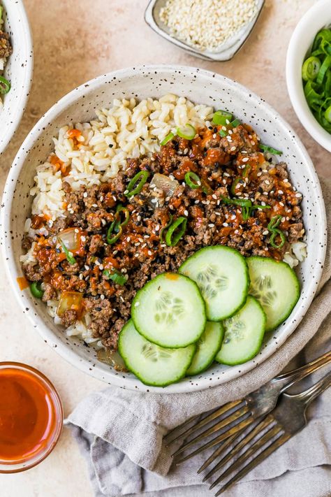 Healthy Korean Beef, Skinnytaste Dinner, Korean Beef Rice Bowl, Dinner Staples, Beef Bowl Recipe, Korean Beef Recipes, Korean Beef Bowl, Beef Bowl, Vegan Paleo Recipes