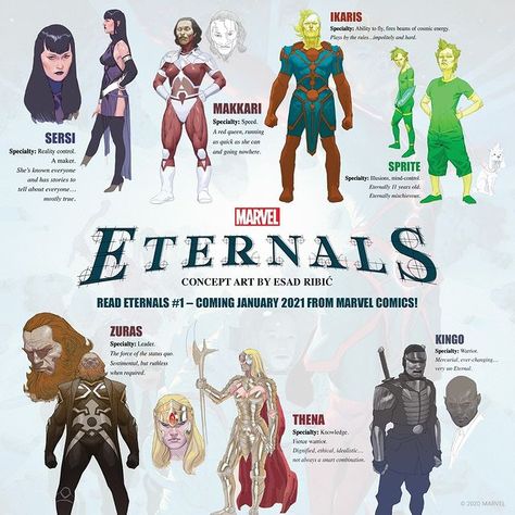 Marvel Entertainment on Instagram: “Never die. Never win. A new vision for the Eternals arrives at Marvel Comics in January 2021. Take a look at artist Esad Ribić’s concept…” Eternal Marvel, Eternals Marvel, Vision Marvel, Marvel Eternals, Marvel Vision, Marvel Multiverse, The Eternals, Star Child, Marvel Superheroes Art