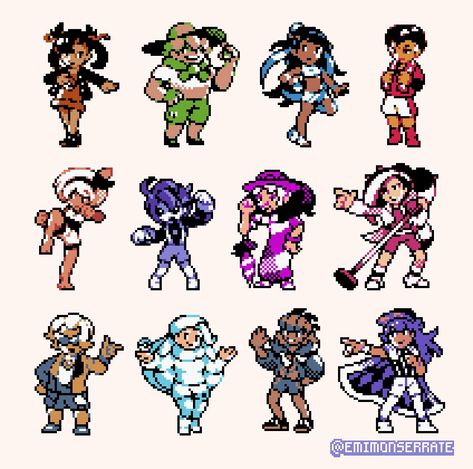 Tiny Gym, Pokemon Crystal, Pokemon Gym Leaders, Pokemon Gym, Pokemon Sprites, Piskel Art, Art Pokemon, Pokemon People, 8bit Art