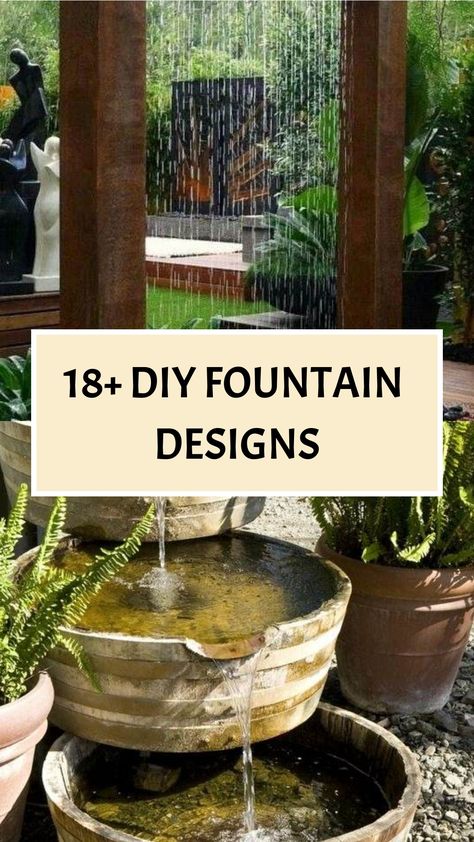 Create a peaceful oasis in your home by exploring various DIY fountain ideas that embody Zen living. Dive into crafting a mini meditation fountain for your tabletop, constructing a soothing bamboo waterfall, or setting up a tiered garden fountain to invite the calming presence of flowing water into your environment. Immerse yourself in the Zen vibe, boost your overall wellness, and revel in the serenity and calmness that these DIY fountain projects can offer. Begin transforming your space into a tranquil retreat today with these inspiring designs! Water Feature Pond Ideas, Outdoor Waterfall Fountain Ideas, Mini Water Feature Diy, How To Build Water Fountain, Small Patio Fountain Ideas, Diy Outdoor Water Features Simple, Buddha Backyard Ideas, Waterfall In Garden Fountain Ideas, Diy Zen Water Fountain