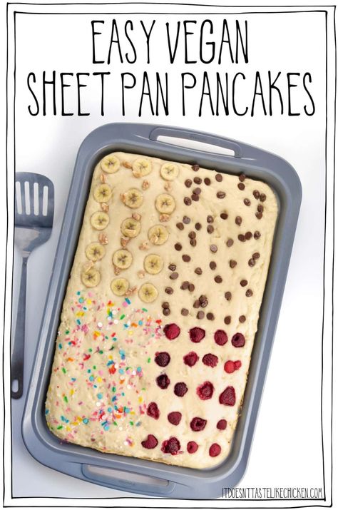 Vegan Sheet Pan Pancakes, Vegan Sheet Pan, Sheet Pan Pancakes, Pan Pancakes, Best Food Recipes, Pancake Calories, Pancake Toppings, Baked Pancakes, Vegan Brunch