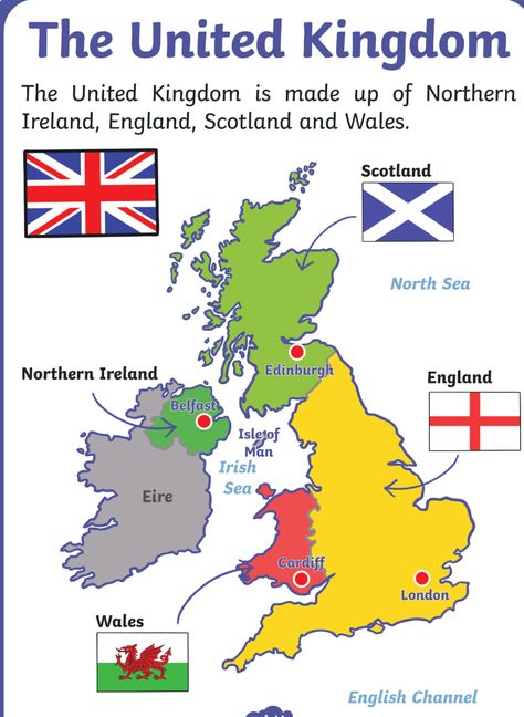 The United Kingdom of Great Britain and Northern Ireland Map Of Uk United Kingdom, United Kingdom School Project, Facts About England, Great Britain Map, Map Of The Uk, St Patrick's Cross, United Kingdom Map, Uk Map, Uk Culture