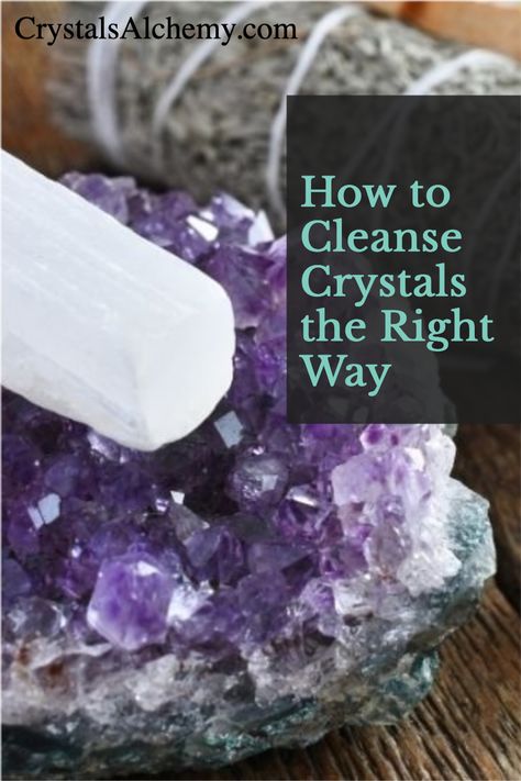 Cleansing your crystals is important for maintaining their power and energy. This article will teach you how to cleanse them the right way, including what not use! Follow these steps to keep your crystals happy and healthy. Don't forget that this cleansing process should be done regularly - it's an easy ritual with so many benefits! #Healingcrystals #howtocleansecrystals How To Use Stones And Crystals, Crystal Cleansing Chant, How To Cleanse And Charge Crystals, Cleaning Crystals How To, How To Clean Crystals And Stones, Crystal Cleansing Methods, Cleaning Gemstones, How To Cleanse Crystals, Cleaning Crystals