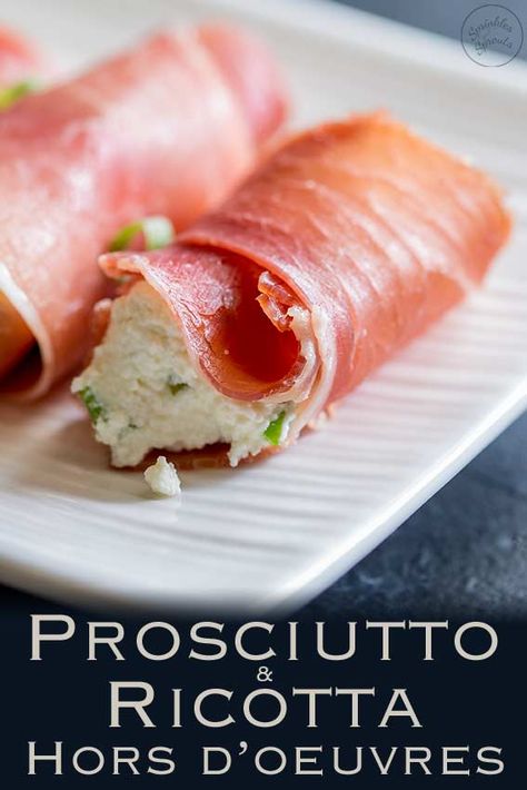 Prosciutto and Ricotta Rolls | These Prosciutto and Ricotta Hors d'oeuvres are so quick to prepare and they are so easy to eat! Making them perfect for entertaining as no one wants an hors d'oeuvres that makes a mess! Plus they look elegant and taste amazing! Recipe by Sprinkles and Sprouts | Delicious food for Easy Entertaining #partyfood #fingerfood #quickrecipe Carnivore Appetizers, Hors Devours Appetizers, Healthy Appetizers Easy, Easy Finger Food, Healthy Finger Foods, Party Snacks Easy, Appetizers Easy Finger Food, Finger Foods Easy, Party Appetizers Easy