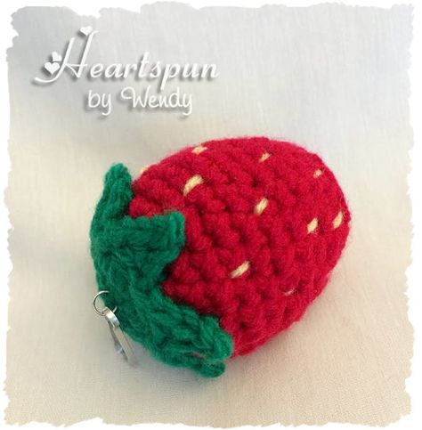 Strawberry EOS Lip Balm Holder. Hand by HeartspunByWendy on Etsy, $7.95 Crochet Lip Balm Holder, Lip Gloss Holder, Eos Lip Balm, Lip Balm Holder, Crochet Simple, Cute Strawberry, Chapstick Holder, Worsted Weight Yarn, Crochet Gifts