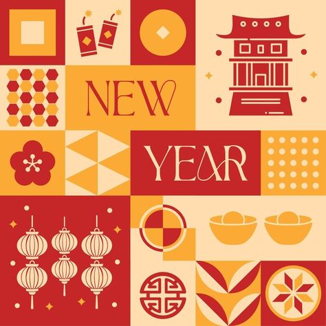 Chinese new year seamless pattern in sca... | Premium Vector #Freepik #vector 2025 New Year, Chinese Moodboard, Cny Illustration, Chinese New Year Packaging, Lunar New Year Illustration, Lunar New Year Art, Chinese New Year Pattern, Lunar New Year Design, Chinese Pattern Design