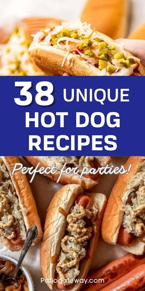 Creative Hot Dog Recipes for Backyard Grilling | Hot Dog Recipes | Backyard Grilling | Creative Hot Dog Recipes | Recipes for Backyard Grilling #CreativeHotDogs #HotDogRecipes #BackyardGrilling #Recipes #CreativeHotDogRecipes #HotDogRecipes Creative Hot Dog Recipes, Broiled Hot Dogs, Unique Hot Dog Recipes, Hot Dog Recipes Creative, Unique Hot Dogs, Hot Dog Sauce Recipe, Chicken Hot Dog, Easy Picnic Food, Hot Dog Sauce