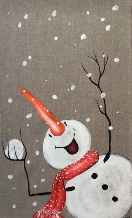 Diy Jul, Hand Painted Table, Snowman Painting, Christmas Canvas, Snowman Crafts, Christmas Table Runner, Christmas Paintings, Christmas Wood, Winter Crafts