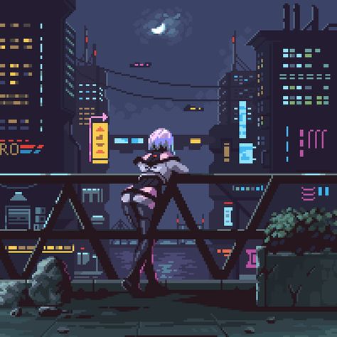 Cyberpunk Games, Arte Gif, Cyberpunk Edgerunners, Anime City, Arte 8 Bits, Cyberpunk Anime, 8bit Art, Pixel Art Games, Cyberpunk Aesthetic