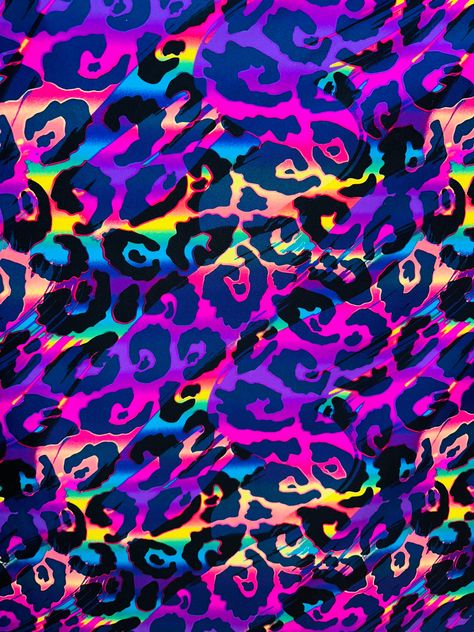 New Wild cat design multicolor print on best quality of nylon spandex 4-way stretch UV light it glows under black light 58/60" Sold by the YD. Ships worldwide from Los Angeles California USA  Content: 80% Nylon; 20% Spandex Neon Texture, M Wallpaper, Emo Wallpaper, Wallpaper Iphone Neon, Animal Print Wallpaper, Hippie Wallpaper, Colorful Patterns, Cool Wallpapers Art, Uv Light