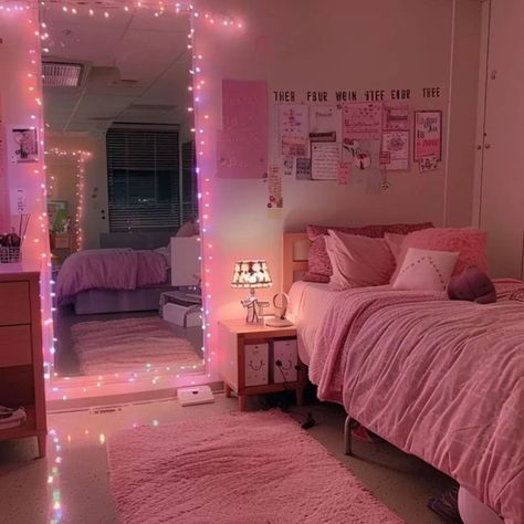 Pink dorm room dump. Which is your favorite? 1, 2, 3, 4, 5 or 6 • • • • Follow @pinkindulgence_ for more inspiration • • • • #dormroom #pinkfeed #explore #collegegirl #pinkdecor #pinkroom #pinkaesthetic #collegestudent #reels #dormdecor Pastel Pink Dorm Room, Pink Dorm Room Aesthetic, Uni Bedroom, Dorm Room Decor Ideas, Pink Dorm Rooms, Cozy Dorm, Cozy Dorm Room, Dorm Room Styles, Pink Dorm