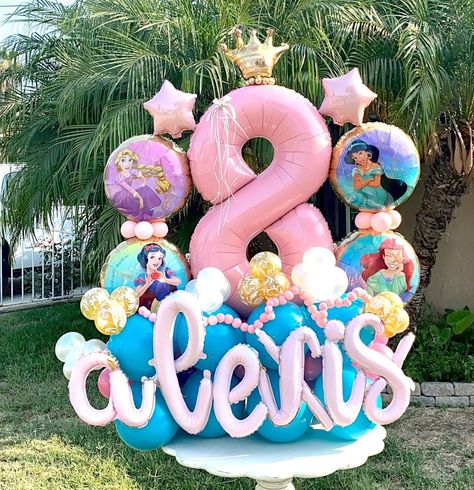 Disney Princess Balloon Bouquet, Decorate Balloons, Princess Balloon, Princess Balloons, Disney Balloons, Balloon Centerpieces, Balloon Columns, Instagram Happy Birthday, Balloon Bouquet