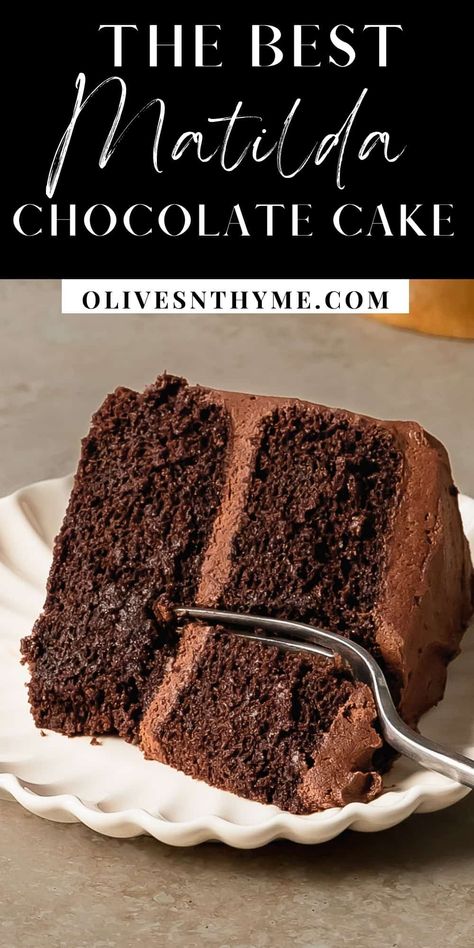 Matilda Cake Recipe, Matilda Chocolate Cake, Matilda Cake, Fudgy Chocolate Cake, Banana Coffee Cakes, Easy Fudge, Chocolate Deserts, Homemade Chocolate Cake, Fudge Easy