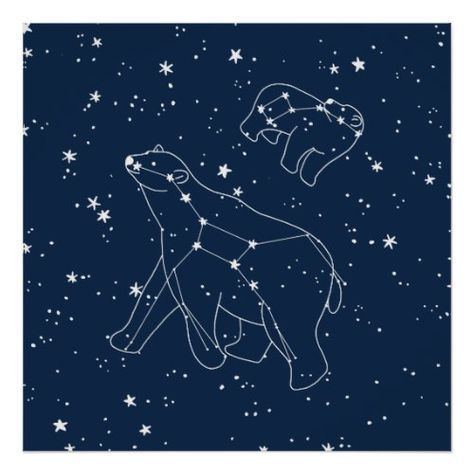 Great Bear Constellation Nursery Poster Bear Constellation Tattoo, Constellation Nursery, Bear Constellation, Bear Nursery Art, Constellation Poster, Ursa Minor, Constellation Art, 동화 삽화, Constellation Tattoo