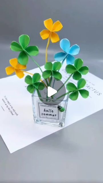 Itsy Bitsy Artsy I Art & Craft I Creative DIY on Instagram: "Beautiful Clover Origami 🍀🍀✨ It's beautiful and easy to create. Transform green colored papers into elegance with these DIY clover leaves. It's a simple yet stunning project to adorn your hands. 
.
.
.
.
📌 Follow me for more:
➡️ @itsy_bitsy_23
➡️ @itsy_bitsy_23
➡️ @itsy_bitsy_23
.
.
.
.
#PaperCraft #cloverorigami #handmadeclover #ArtisticCreations #CraftyIdeas #origamitutorial #PaperArt #CreativeHands #CraftInspiration #HandmadeWithLove #ArtisanCrafts #handmadedecor #origamiteacher #DIYInspiration #CraftingFun #origami #CreativeMinds #origamiart #DIYProjects #CraftyFingers #PaperCrafting #ArtisticHands #handmade #CraftyCreativity #OrigamiLove #craftgift #CraftyInnovation#creative" Clover Origami, Clover Leaves, Origami Love, Paper Crafts Origami, Origami Tutorial, Origami Art, Colored Paper, Craft Inspiration, Clover Leaf