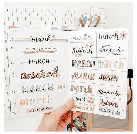 May Calender Aesthetic Whiteboard, March Font, March Calligraphy, March Lettering, March Bullet Journal Ideas, 2024 Journaling, Brushpen Lettering, Bujo Lettering, Calendar Doodles