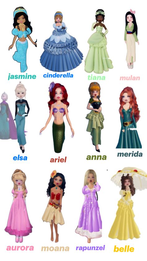 Barbie Happy Family, Disney Princess Anime, Disney Princess Outfits, Disney Princess Modern, Aesthetic Roblox Royale High Outfits, Disney Princess Dresses, Theme Dress, Combo Dress, Princesa Disney